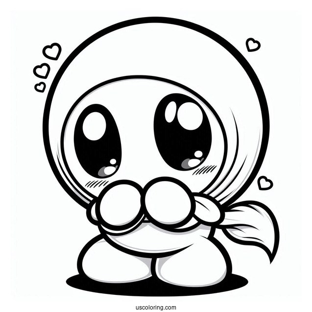 Cute Outline Of Shy Guy Coloring Page For Kids