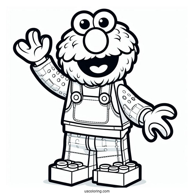 Lego Themed Elmo Coloring Page