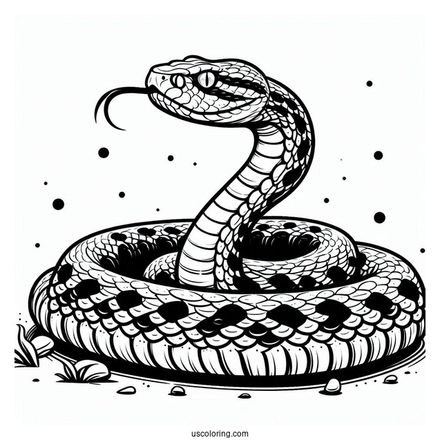 Deadly Rattlesnake To Color In