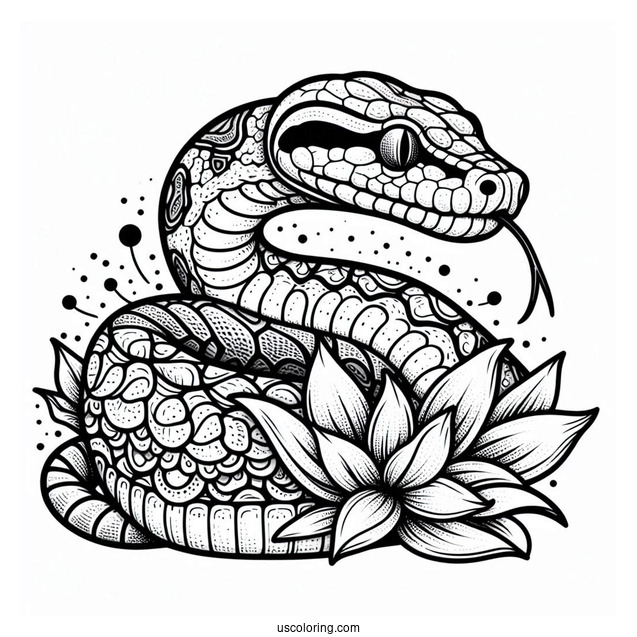 Boa Constrictor Snake To Color