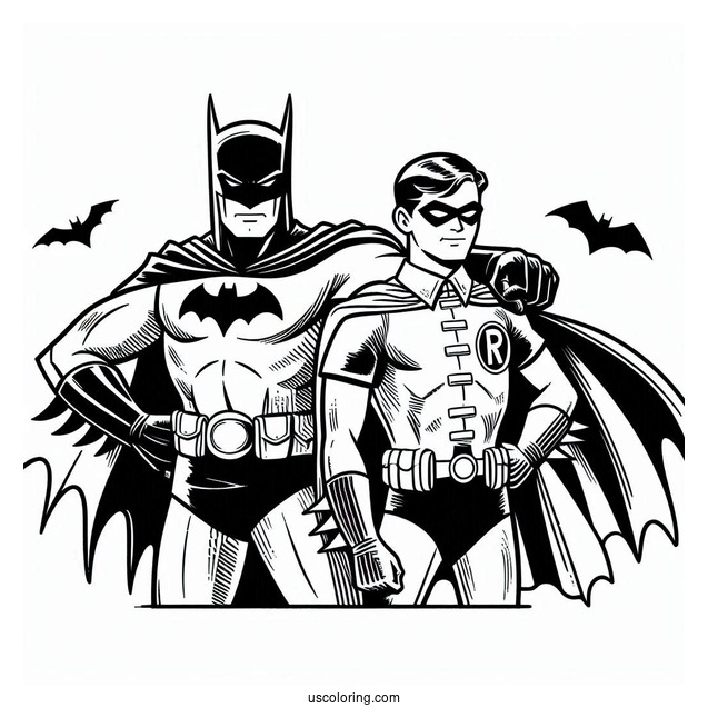 Batman And Robin Coloring Sheet