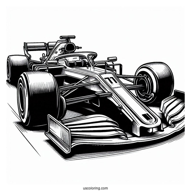 Detailed Coloring Page Of Formula 1 Car