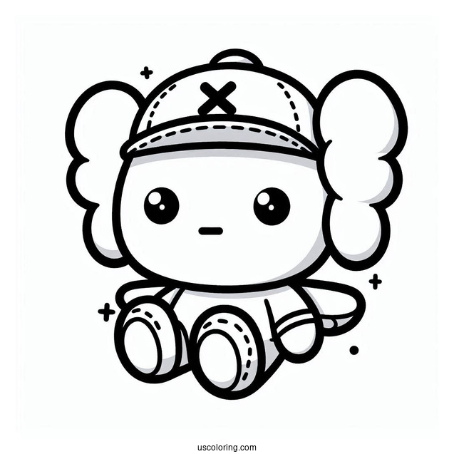 Chibi KAWS Coloring Page For Preschoolers