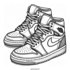 Detailed Pair Of Air Jordans Coloring Page