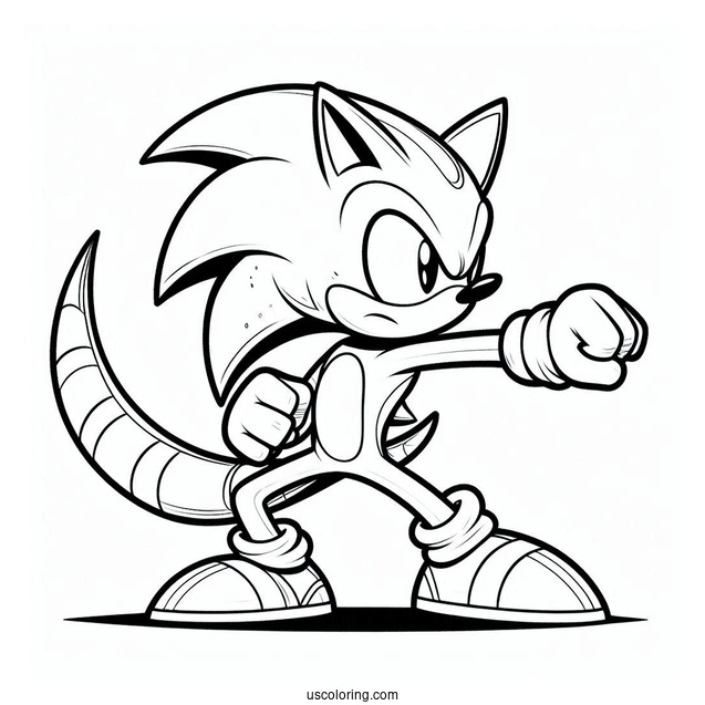 Espio the Chameleon Fighting Stance Coloring Page
