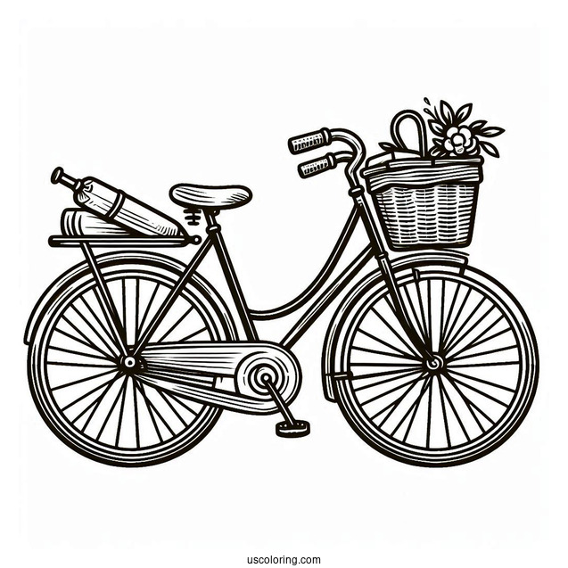 Children's Bicycle Coloring Page