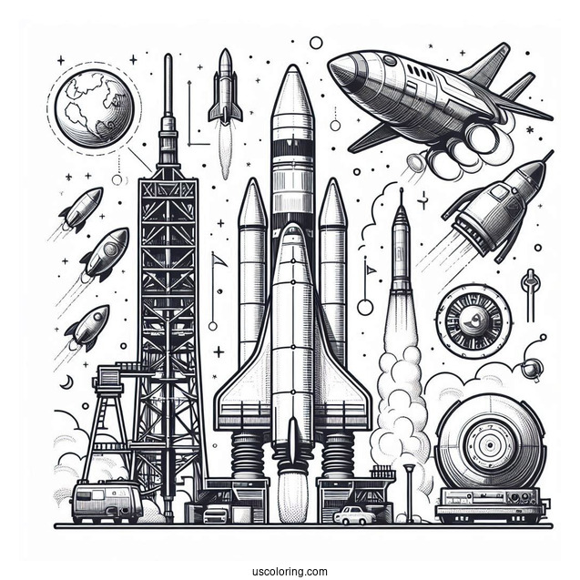 Space Launch System NASA Rocket To Color