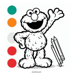 Simple Elmo Coloring Sheet For Kids