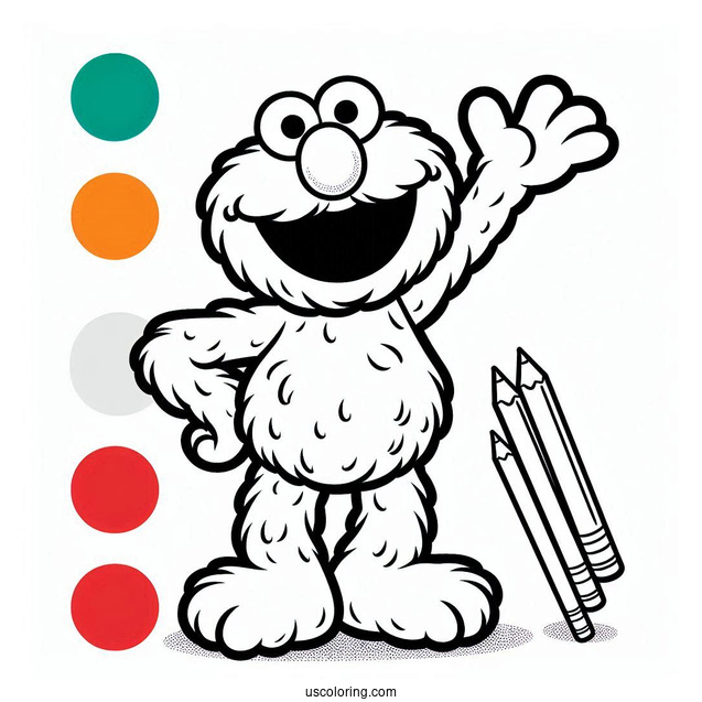 Simple Elmo Coloring Sheet For Kids