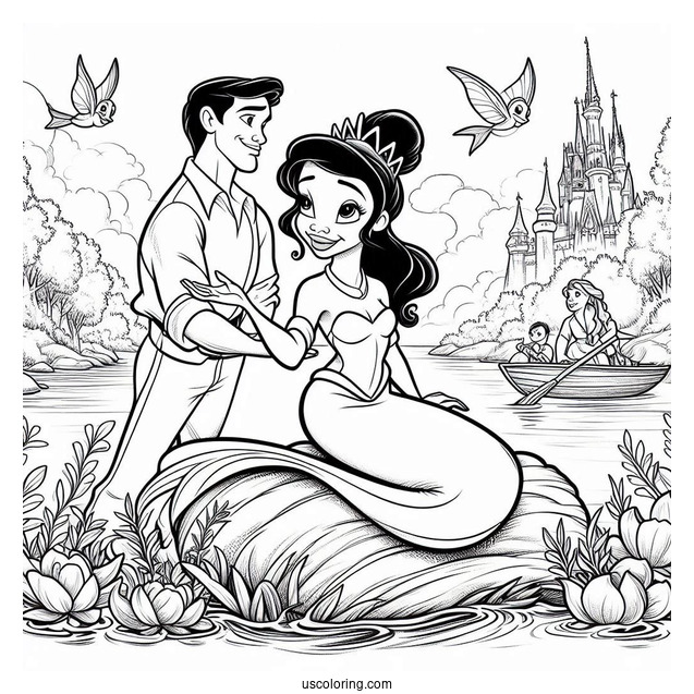 Tiana, Naveen, Ray, And Louis By The River