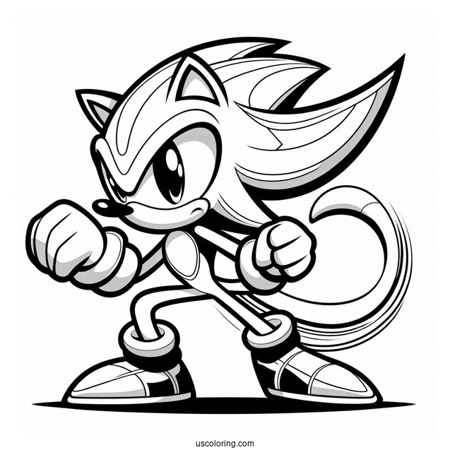Espio the Chameleon Fighting Stance Coloring Page