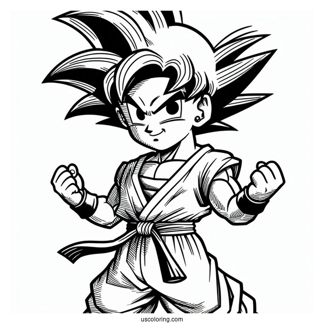 Young Gohan Coloring Page