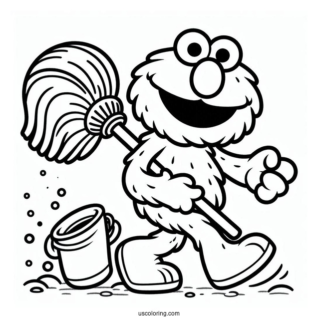 Simple Elmo Coloring In For Preschoolers