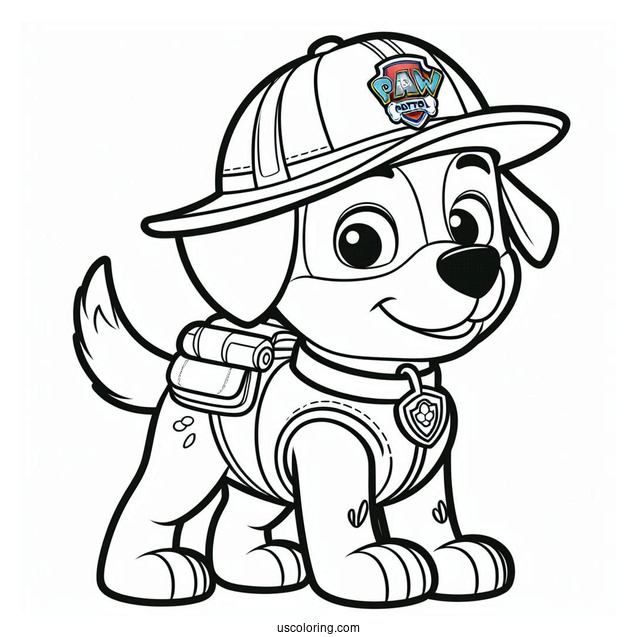 Coloring Sheet Of Tracker From Paw Patrol