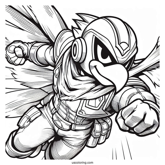 Super Smash Bros Coloring Page Of Captain Falcon Outline