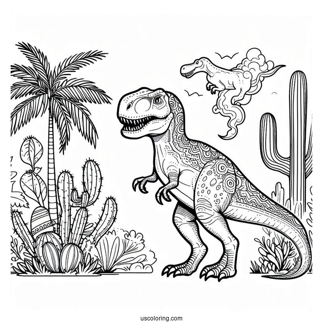 T-Rex With Large Claws To Color