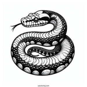 Detailed Curled Uo African Rock Python