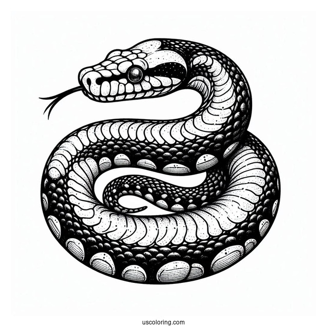 Detailed Curled Uo African Rock Python