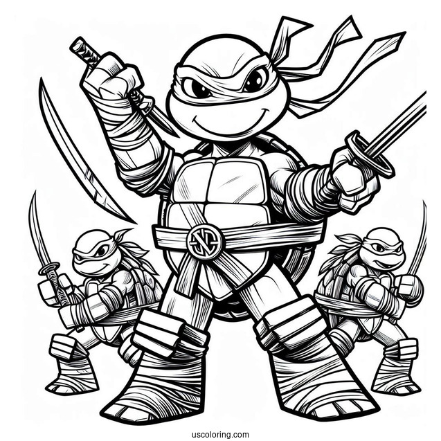 Ninja Turtles Coloring Page Of Young Leonardo