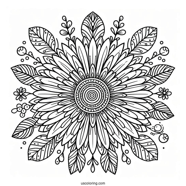 Massive Daisy Spring Mandala Coloring Page For Kids