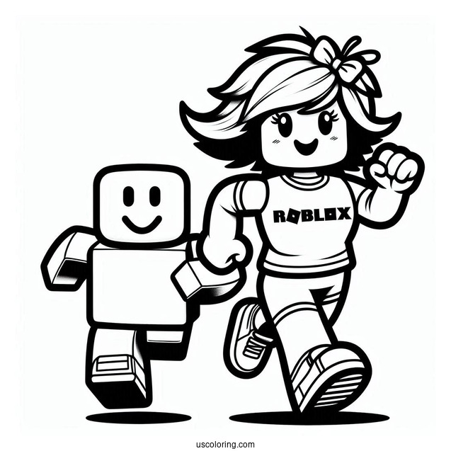 Running Characters With Roblox Logo