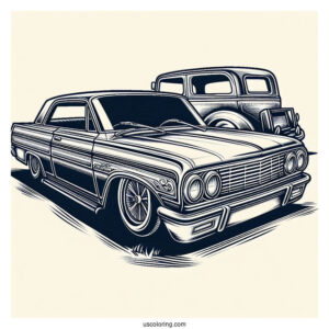 Parked Lowrider Coloring Page