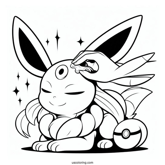 Detailed Sylveon Coloring Page Rubbing Heads With Umbreon