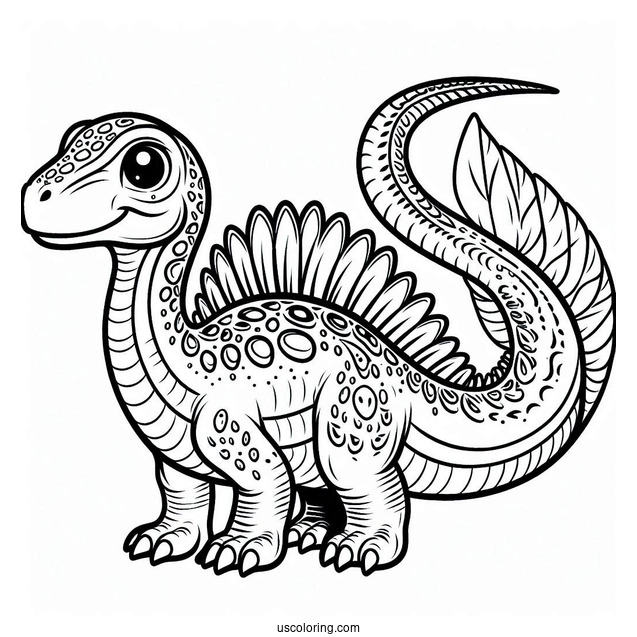 Easy Spinosaurus Coloring Page Outline For Preschoolers
