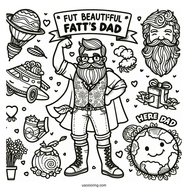 Father's Day Coloring Page Of Fun World s Best Dad For Kids