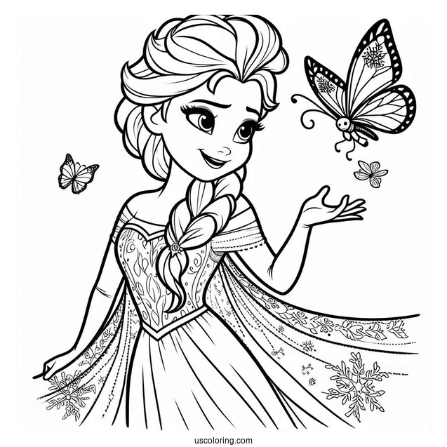 Simple Outline Of Disney Elsa To Color