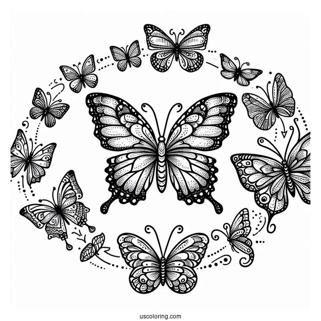 Comprehensive Butterfly Coloring Page Life Cycle