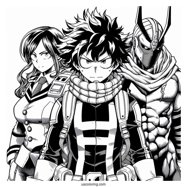 My Hero Academia Coloring Page Of Full Poster
