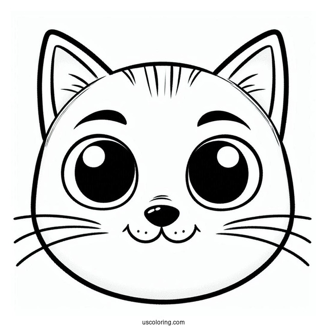 Simple To Color Drawing Of Pete The Cats Face