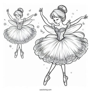 Cinderella Ballerina Coloring Page