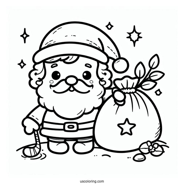 Easy Outline Of Santa To Color For Toddlers