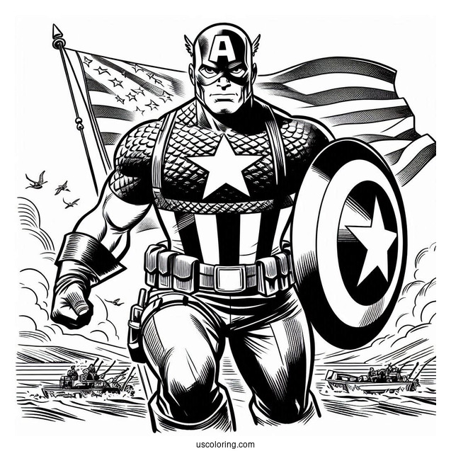 Vintage Themed Captain America From Comic Book
