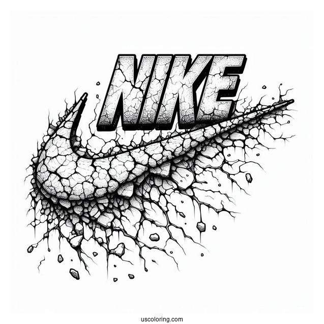 Nike Coloring Page Of Crumbling Just Do It Logo