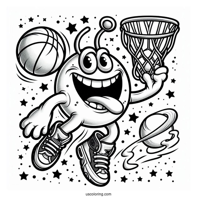 Space Jam Monstar Blanko Dunking Coloring Sheet