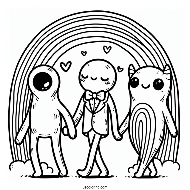 Creepy Rainbow Friends Coloring Page