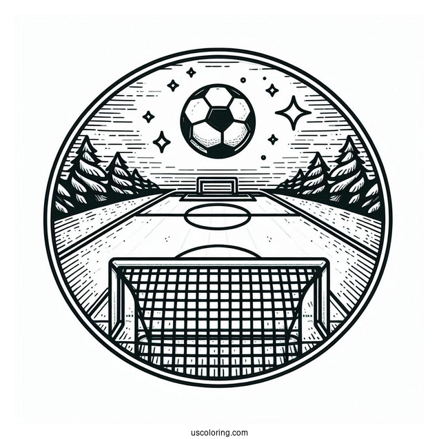 Soccer Pitch Coloring Sheet