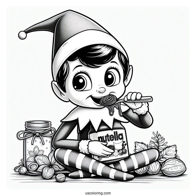 Naughty Elf On The Shelf Eating Nutella