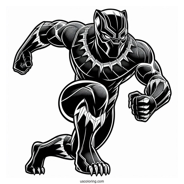 Black Panther With The Avengers Coloring Page