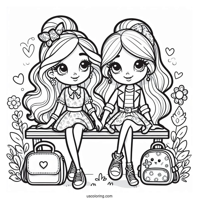Polly Pocket Coloring Page Hanging Out With Shani Smith And Lila Draper