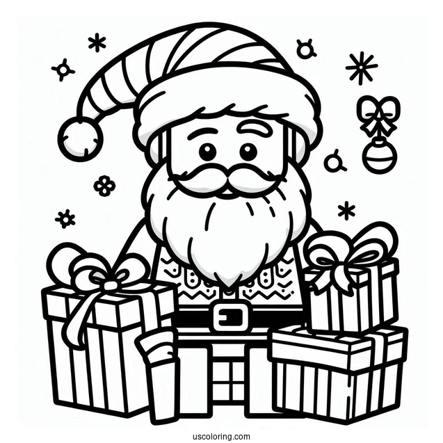 Coloring Page Of a Lego Santa Claus