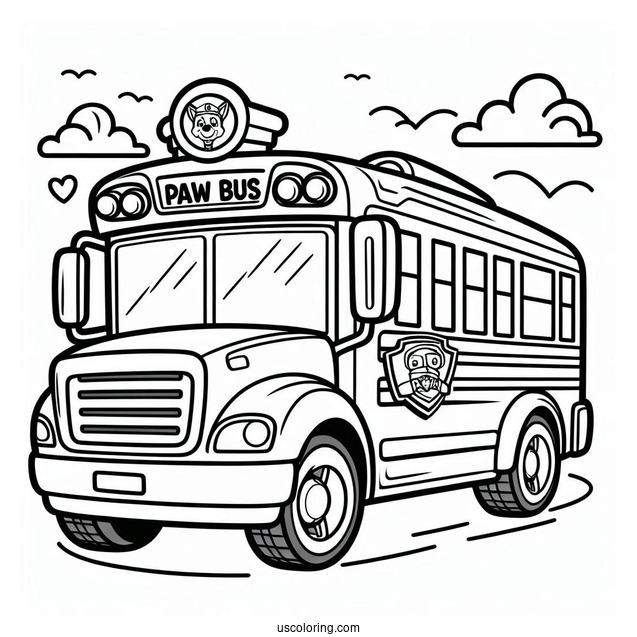 Paw Patrol Bus Coloring Page