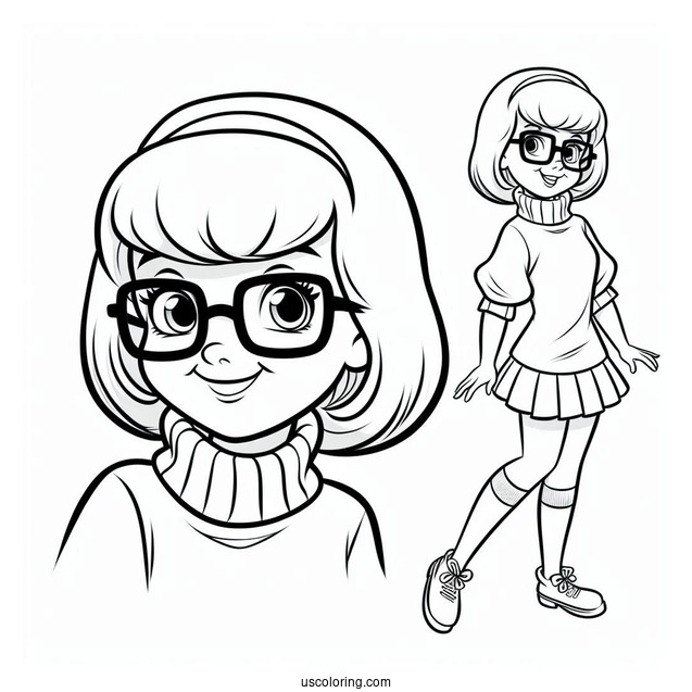 Coloring Sheet Of Velma Dinkley Character