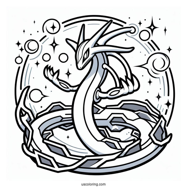Legendary Pokemon Ultimate Rayquaza Coloring Page