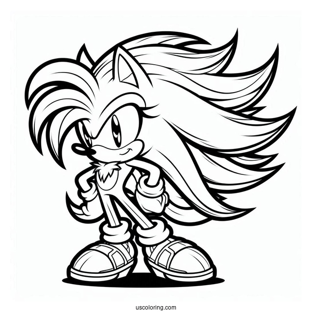 Coloring Page Of Sonic the Werehog For Kids