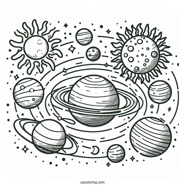 Cartoon Coloring Page Of The Solar System