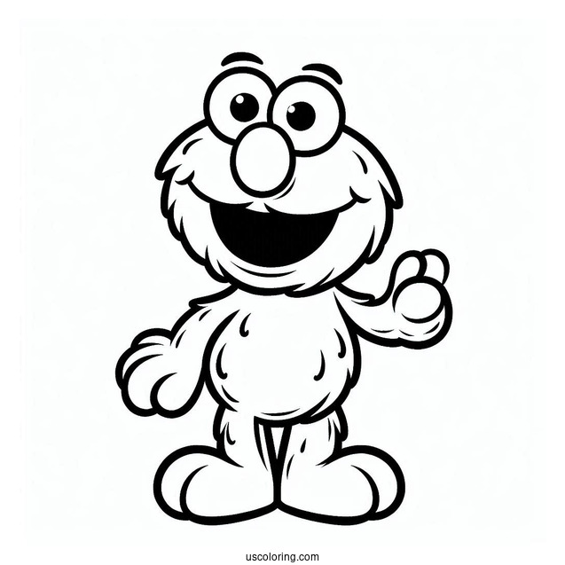 Easy Outline Of Elmo To Color For Preschoolers